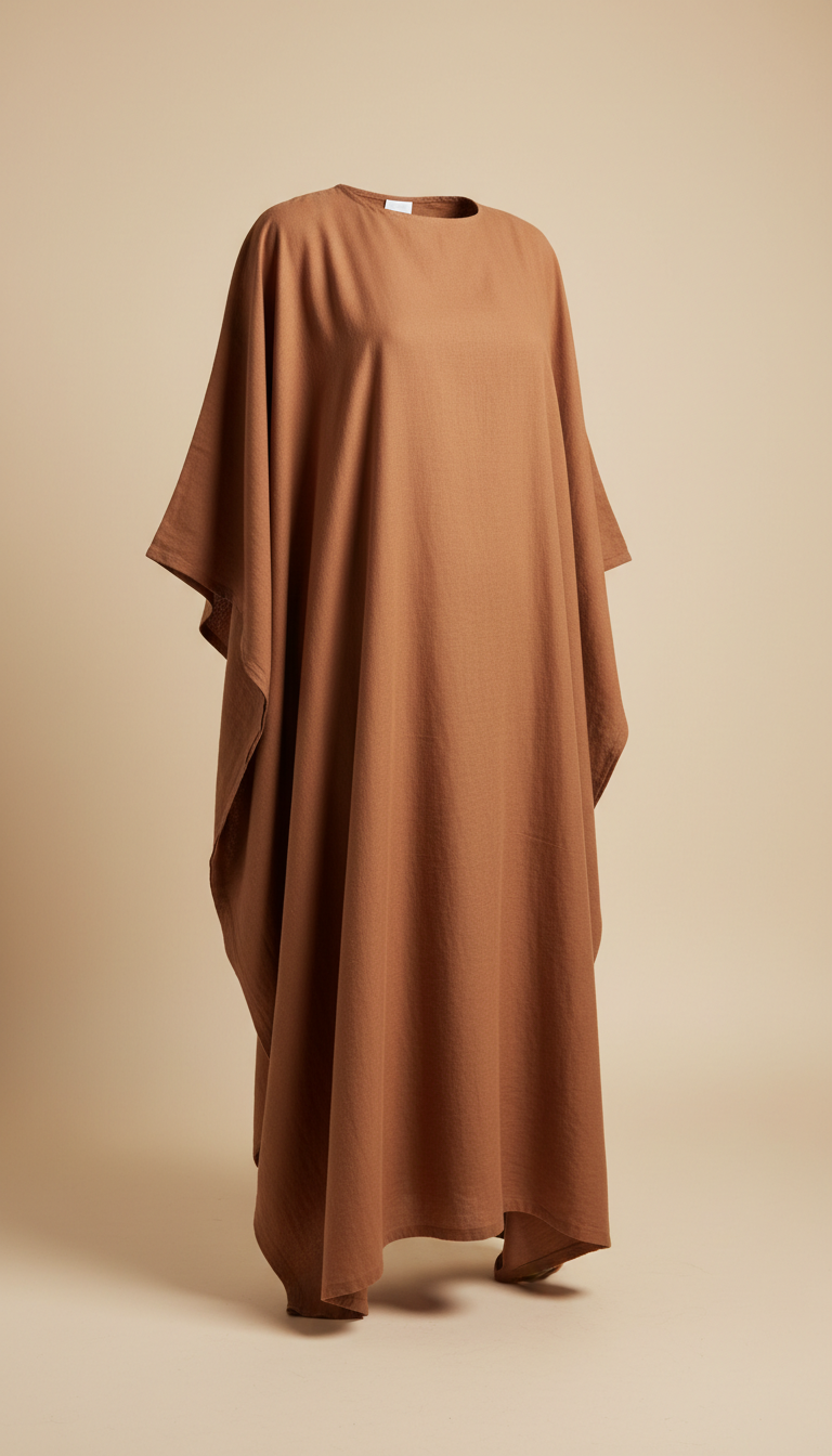 Earth umber cotton blend boubou tunic