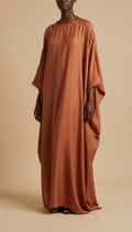 Terracotta silk boubou dress